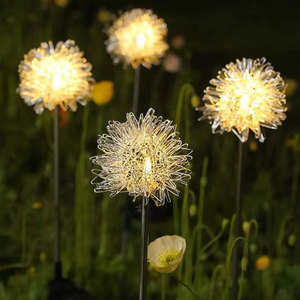 Giardino decorativo esterno impermeabile lampada a LED dente di leone palla di alluminio percorso luci solari del prato inglese