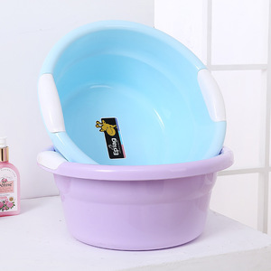 Plastic Wash <b>Basin</b> <b>Round</b> Large Medium Small For Clothes Baby Foot Bath Household Use Pink Blue Purple - Product Image 4