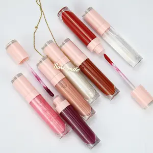 OEM personalizado de buena calidad <span class=keywords><strong>transparente</strong></span> esencia gelatina líquido cosméticos tubo brillo de aceite labial con pegatinas personalizadas etiquetas impresión - Product Image 1