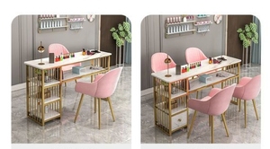 Juego <span class=keywords><strong>de</strong></span> <span class=keywords><strong>Mesa</strong></span> y Silla para Decoración <span class=keywords><strong>de</strong></span> Uñas, <span class=keywords><strong>Precio</strong></span> Especial, <span class=keywords><strong>Mesa</strong></span> Simple y Económica para Salón <span class=keywords><strong>de</strong></span> Decoración <span class=keywords><strong>de</strong></span> Uñas, con Doble Iluminación - Product Image 5