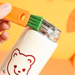 Cepillo de limpieza multifuncional de nailon Carrot Cup Brush para limpiar tapas y ranuras de biberones y termos - Product Image 4