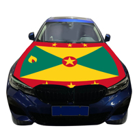 Housse de capot de voiture avec drapeau de la Grenade, housse de moteur de voiture avec drapeau, vente en gros, tissu élastique personnalisé, vente directe d'usine