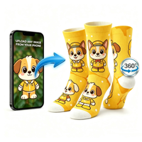 Chaussettes personnalisées OEM avec impression intégrale 360°, chaussettes à motif photo personnalisé, chaussettes résistantes, respirantes et à séchage rapide