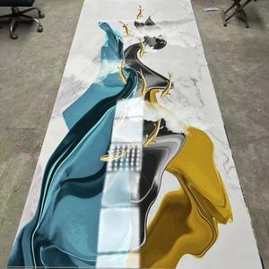 Panneaux muraux modernes en PVC très brillants aspect marbré insonorisés géométriques imperméables écologiques pour le salon des hôtels - Product Image 6