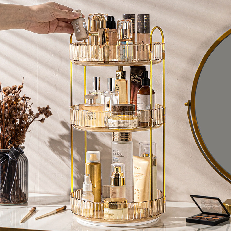 Light Luxury Rotating Cosmetic Storage Rack