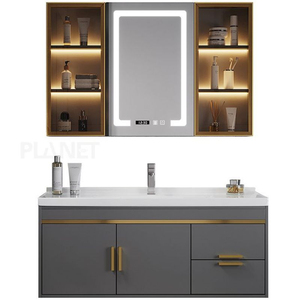 Vente chaude Design Moderne 304 En Acier Inoxydable Salle De Bains Vanité Cabinet Zéro Formaldéhyde Armoire À Médecine Multifonctionnelle - Product Image 2
