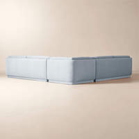 Canapé modulaire de luxe en velours bleu clair assemblé à la main pour salon, mobilier moderne, ensemble de canapés de luxe, canapé sectionnel