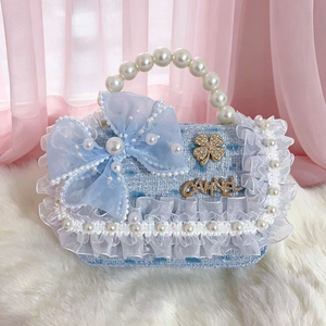 Wholesale Children Sweet Princess <b>Bag</b> Fashion Pearl Chain <b>Mini</b> Handheld Crossbody Shoulder Purse - Product Image 6