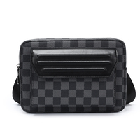 Sac messager pour homme personnalisé, vente en gros, PU léger, antivol, hydrofuge, résistant aux rayures, motif géométrique