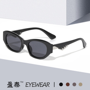 แว่นกันแดดทรงแคทอาย ยี่ห้อ Yingtai กรอบพลาสติกสีดำ ป้องกันรังสียูวี 400 แฟชั่นสำหรับผู้หญิง - Product Image 1