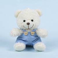 Porte-clés en peluche ours en fourrure mini ours assis avec boutons en bois, breloque de sac, cadeau