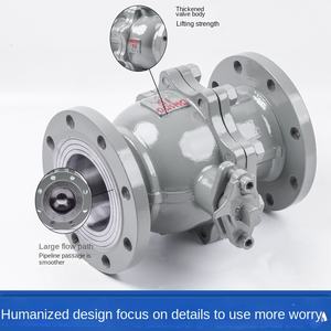 Su Q41F-16C için özel DN32-DN500 dökme çelik flanş küresel vana yüzer manuel yumuşak mühür - Product Image 2