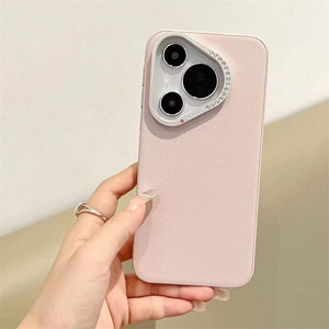 Coque <span class=keywords><strong>de</strong></span> téléphone en cuir antichoc avec cadre <span class=keywords><strong>de</strong></span> lentille en métal avec LOGO personnalisé pour Huawei P70 Pro Pro + Pura 70 Ultra - Product Image 3