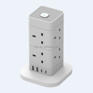 Anh tháp ổ cắm với ukca CE giấy chứng nhận môi trường bảo vệ quá tải bảo vệ 1.25mm2 dây & 2A + 2C cổng USB THÁP ổ cắm - Product Image 2