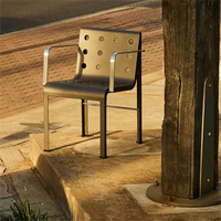 Ensemble table et chaises d'extérieur en alliage d'aluminium pour cour, jardin, terrasse, maison d'hôtes, restaurant, mobilier commercial, imperméable et résistant au soleil