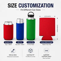 Manchon de tasse en néoprène 12oz avec poignée, logo personnalisé OEM ODM, support de boisson isotherme 330ml, refroidisseur de bouteille et canette personnalisé pour cadeaux