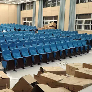 <span class=keywords><strong>Chaises</strong></span> d'auditorium pliables en tissu bleu moderne avec tableaux <span class=keywords><strong>de</strong></span> <span class=keywords><strong>table</strong></span> adaptés aux hôtels, écoles, salles <span class=keywords><strong>de</strong></span> conférence, cinémas et églises - Product Image 2