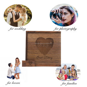 Laser khắc gỗ lưu niệm thẻ hộp thăng hoa photoalbum ảnh bằng gỗ <span class=keywords><strong>Box</strong></span> với USB cho đám cưới - Product Image 4