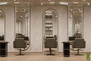 Diseño Interior Simple para Salón de Belleza, Mueble de Barbería con Superficie de Piedra Personalizada, Mueble de Exhibición Artístico para Salón - Product Image 2