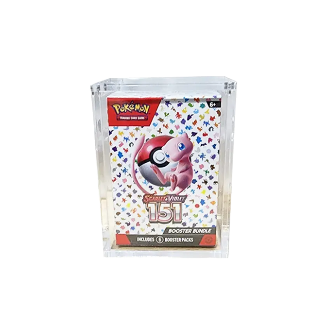 Custom Recyclable Acrylic 151 Booster Bundle Display Case Magnetic Lid Pre Assembled Classic Protection Box