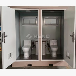 Cabine de toilette portable moderne avec douche, vente chaude d'usine à bas prix pour usage extérieur, fabriquée en acier, bois et panneaux sandwich - Product Image 4