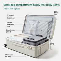 Valise de voyage grande taille avec roulettes, en matériau PC avec poignée, 20, 22, 24, 26 pouces, avec fermeture éclair et cadre