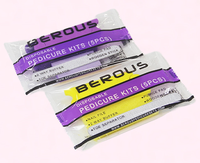 Kits de pédicure et de manucure professionnels en plastique Berous, 5 pièces, coupe-cuticules, lime à ongles, sac - Logo personnalisé disponible pour adultes et personnes âgées