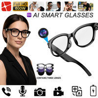 Lentes Inteligentes con IA y Cámara de 8MP para Traducción de Idiomas en Tiempo Real, Identificación de Objetos y Grabación de Video