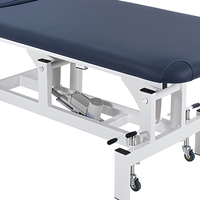 Table de massage électrique Hi-Lo à 2 sections, lit d'examen avec éponge haute densité, revêtement en PVC, cadre métallique, dossier, pour hôpital, clinique, spa