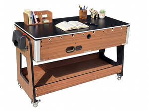 <span class=keywords><strong>Table</strong></span> de jeu multifonction 5-en-1 pivotante sur mesure de 1,65 m (billard, <span class=keywords><strong>football</strong></span>, hockey, tennis, bureau d'étude) avec roulettes et étagère de rangement – Vente en gros - Product Image 5