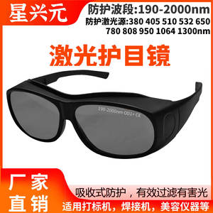 Gafas de seguridad para láser con montura negra 190-2000nm OD1+ con protección CE para uso en estética y soldadura - Product Image 5