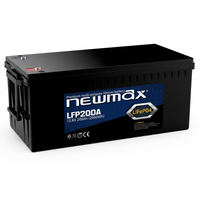 Batería NEWMAX LiFePO4 12.8V 200Ah de estado sólido coreana, 5000 ciclos, ligera, sin mantenimiento, para energía solar/UPS/RV/marina/carritos de golf