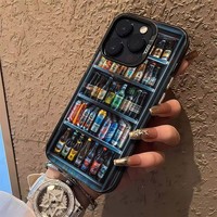 Coque de téléphone portable pour 17 Pro Max 15 14 - Design animalier avec éléments tendance en forme de bouteille de soda, antichoc, en acrylique, haut de gamme, amusante et créative