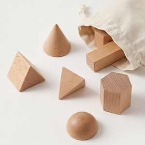 Bloques de Formas Geométricas de Madera Montessori, Círculo, Cuadrado, Triángulo y Rectángulo, Juguete Educativo para el Juego y Aprendizaje de Niños Pequeños - Product Image 2