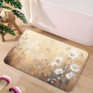 1 tapis <span class=keywords><strong>de</strong></span> <span class=keywords><strong>jardin</strong></span> à thème marguerite, fabriqué en <span class=keywords><strong>terre</strong></span> <span class=keywords><strong>de</strong></span> <span class=keywords><strong>diatomée</strong></span> super absorbante, avec un design antidérapant et un séchage rapide. - Product Image 3