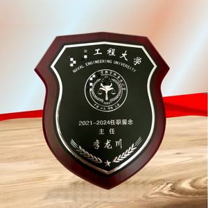 Элитная награда в форме щита из дерева с золотым/серебряным покрытием для сотрудников, сувенир на годовщину - Product Image 3