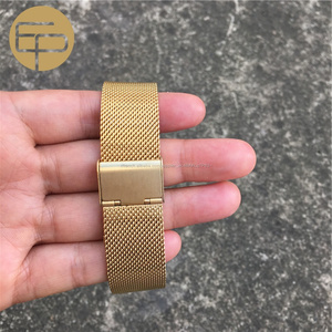 0.6mm fil léger logo personnalisé or de haute qualité maille en acier inoxydable bracelet pour <span class=keywords><strong>montre</strong></span> - Product Image 2