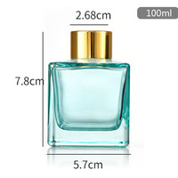 Flacons vides en verre pour diffuseur, 100 ml, 10 pièces, forme carrée peinte, blanc, neuf