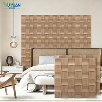 Panneaux muraux acoustiques en mosaïque 3D, surface géométrique en bois MDF concave, placage de bois PVC, imperméable, écologique, appartement