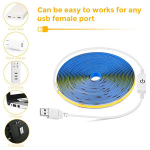5V COB Led Strip <strong>Lights</strong> <strong>for</strong> <strong>TV</strong> Led Backlight Monitor <strong>TV</strong> <strong>Behind</strong> <strong>Light</strong> USB Powered Warm White Cool white Color with Touch Dimmer - Product Image 4