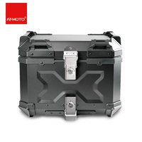 F2-MOTO 45L Boîte de rangement supérieure en alliage d'aluminium noir, adaptée à l'installation sur moto et véhicule électrique