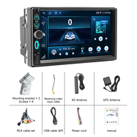 Pantalla Táctil Universal Doble DIN Inalámbrica para Auto con Carplay y Android Auto, Bluetooth, Tipo-C, 7 Pulgadas, Pantalla Táctil Android, Estéreo para Auto