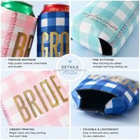 Manchon isotherme personnalisé pour canette de bière 12oz en néoprène, imprimé doré métallisé, pour mariage et fête de demoiselle d'honneur