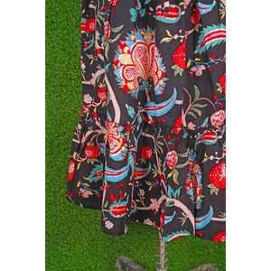 Meilleure jupe longue florale imprimée à la main en coton pour femme, style bohème, taille élastique, jupe d'été, taille personnalisée, prix de gros - Product Image 2