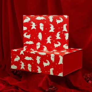맞춤형 친환경 접이식 포장 상자 귀여운 토끼 선물 상자 장난감 생일 파티 부활절 종이 상자