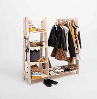 Étagère de rangement pliable en bois et porte-vêtements pour enfants, design moderne pour la cuisine, la salle de bain et le salon