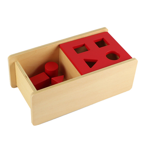 LT035 Montessori Kids Wooden Educational Children Toy Imbucare Box With Flip Lid - 4 wooden toddler toys montessori for baby