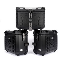 Coffre de moto en aluminium 28L/35L, support de fixation universel pour coffre arrière, plateau de base, finition brillante