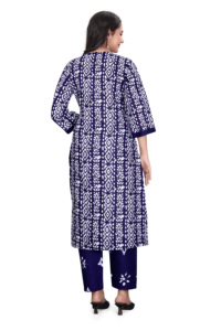 Direct manufacturer kiran nexus navy blue printed kurta and pant <b>set</b> eco friendly wholesale sizes s to 3xl - Product Image 2