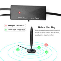 ANTUKO TV-Mobilantenne DVB-T2 Smart Digital HD Innenantenne mit Verstärker 25 DBI 3m/9,8ft 2,5C-2V Kabel 75 Ohm Magnetfuß Buchse